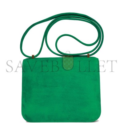 HERMES CONSTANCE 18 CACTUS DOBLIS SUEDE GOLD HARDWARE (18*15*4cm)